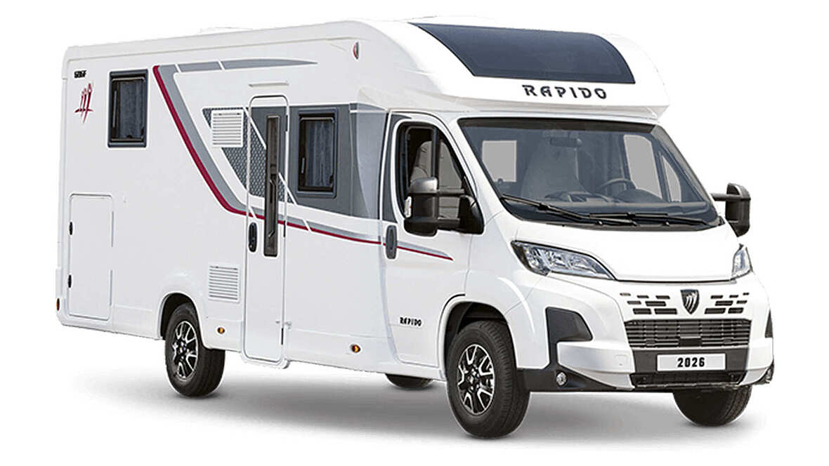 Der Rapido 686F in Wei&szlig; seitlich von vorne.