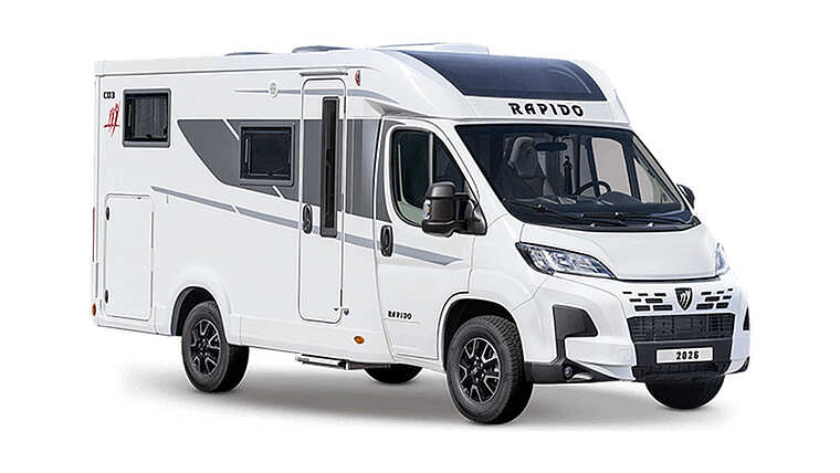 Der Rapido C03 in Wei&szlig; seitlich von vorne.